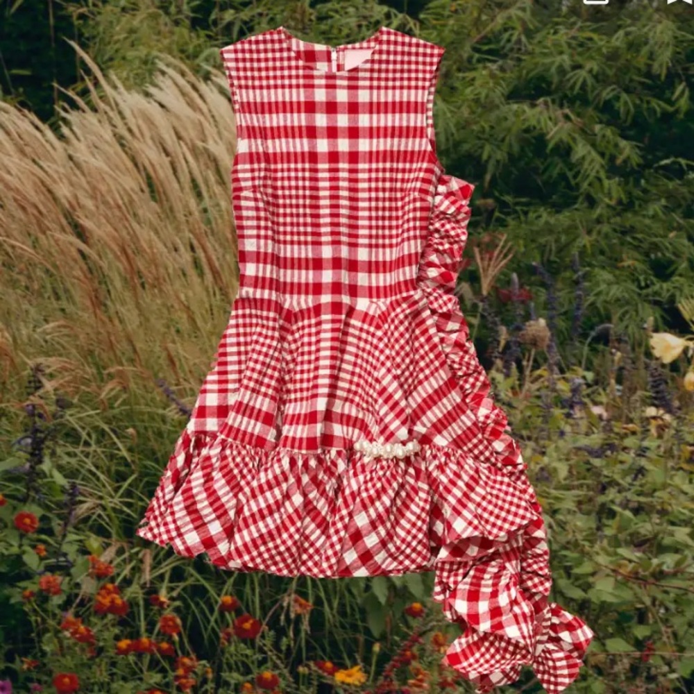 Simone Rochas x H&M asymmetric plaid dress